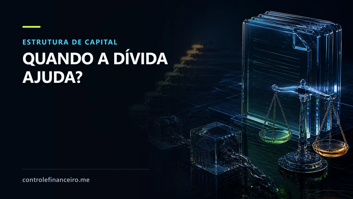 Alavanca equilibrando retorno empresarial e risco de endividamento