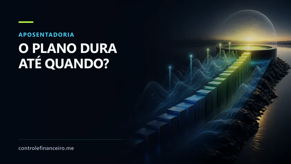 Linha do tempo longa atravessando ondas de inflação até a aposentadoria