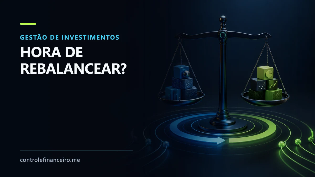 Balança de carteira ajustando classes de ativos para voltar aos pesos-alvo