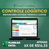 Planilha Controle Logístico com Indicadores Estoque, Pedidos e Custos